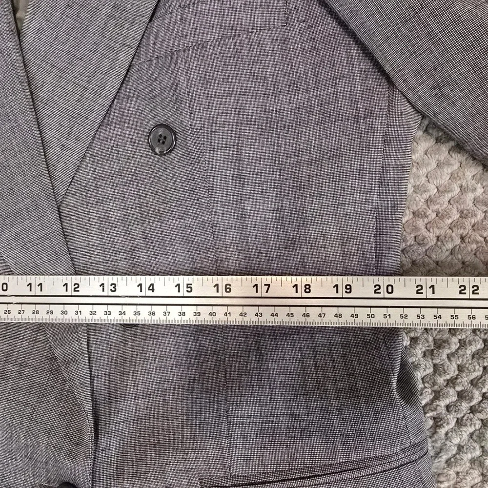 Givenchy Monsieur Vintage Double-Breasted‎ Blazer - Gray Micro-Check